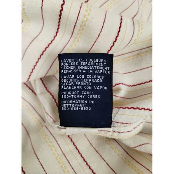 Tommy Jeans Mens XL Off White Beige Long Sleeve Button Down Pearl Snaps Western - Picture 14 of 14